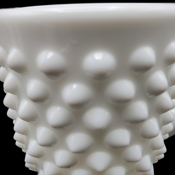 Vintage Fenton Hobnail White Milk Glass 2 pc Creamer & Open Sugar Bowl Set 3.5" - Picture 8 of 8